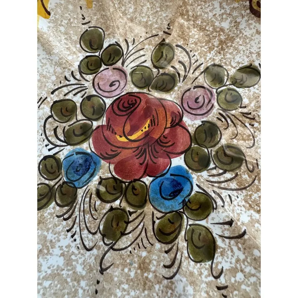 Vintage Deruta Italy Hand Painted Floral Dish Bowl